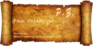 Paur Zoltána névjegykártya